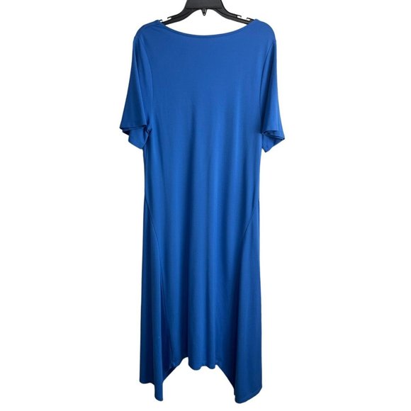 Soft Surroundings Blue Handkerchief Hem Long Midi Dress Large - Picture 2 of 6